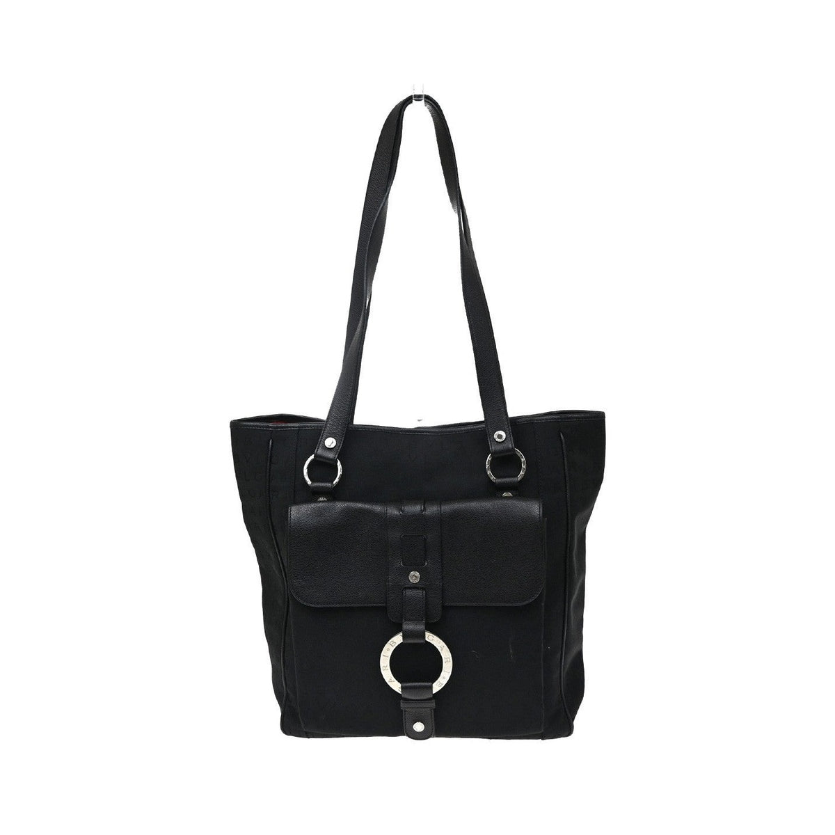 Bvlgari Vintage Canvas, Black, Canvas, Tote Bag