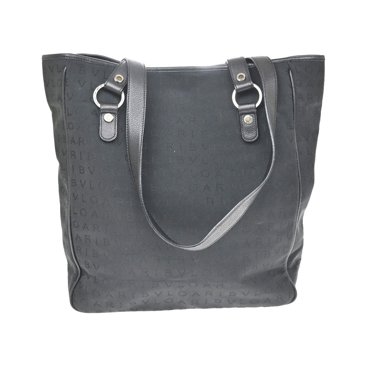 Bvlgari Vintage Canvas, Black, Canvas, Tote Bag