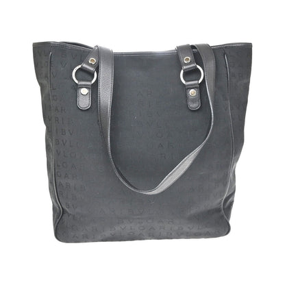 Bvlgari Vintage Canvas, Black, Canvas, Tote Bag