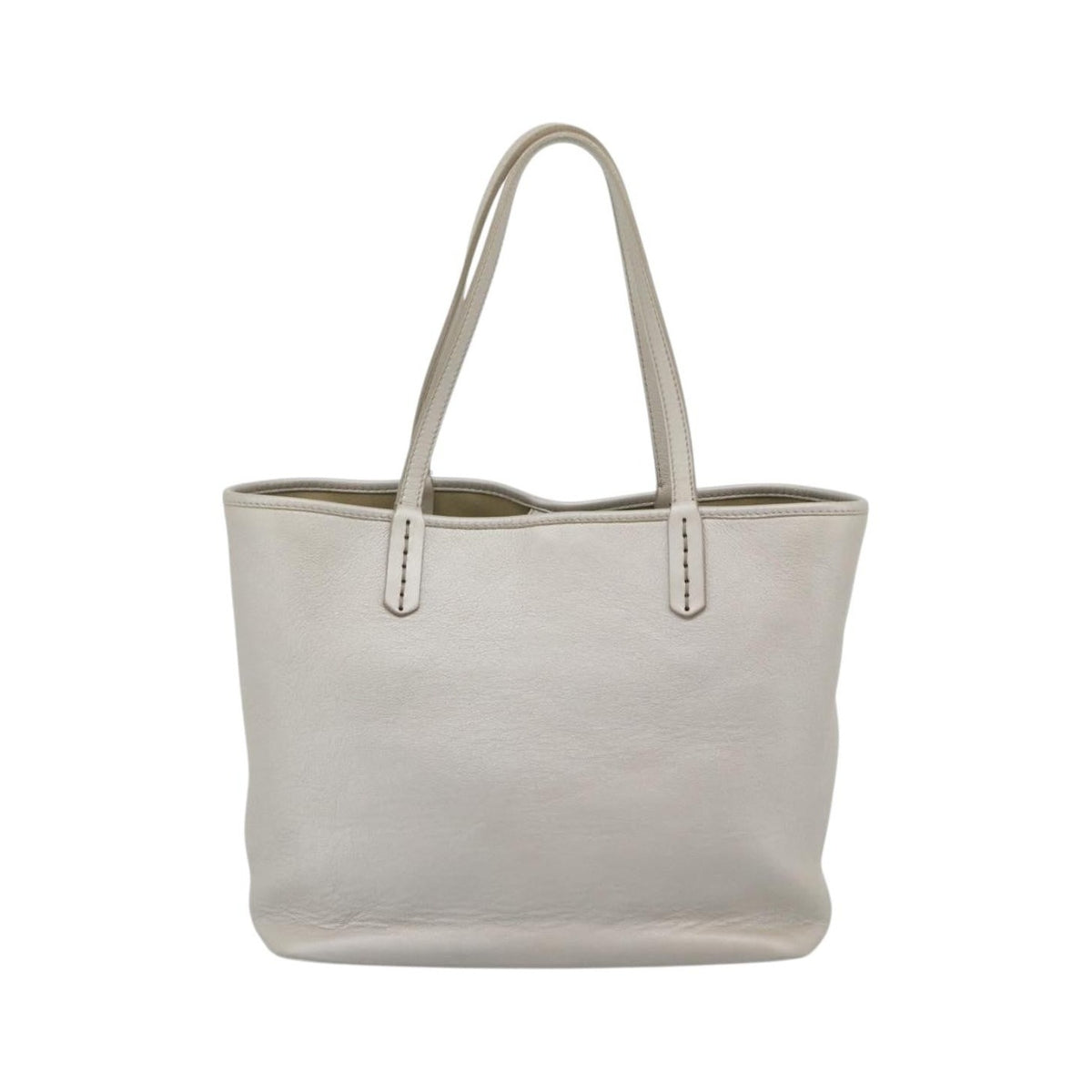 Bvlgari Vintage Leather, Gray, Leather, Tote Bag