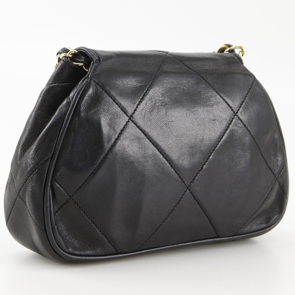 Chanel Flap Shoulder Leather, Black, Leather, Shoulder Bag