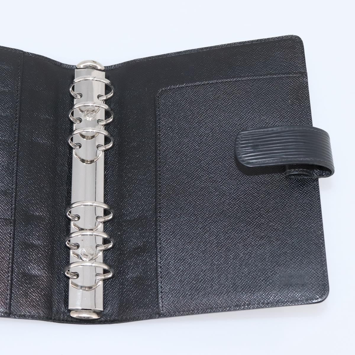 Louis Vuitton Agenda Cover Epi Leather, Black, Leather, Wallet