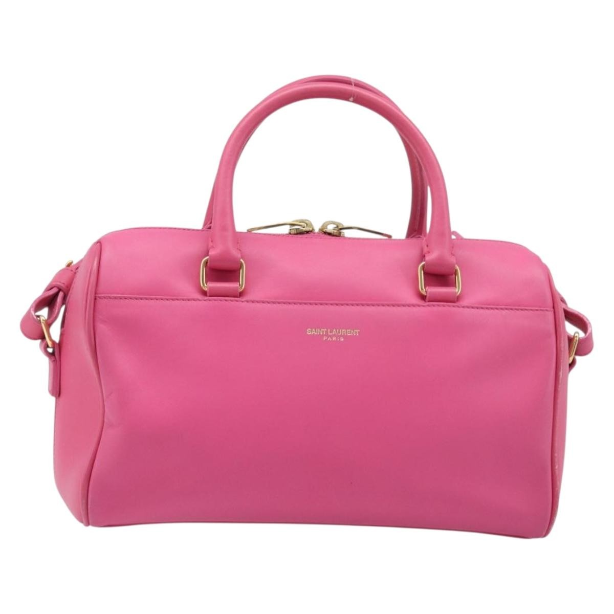 Saint Laurent Classic Duffle Leather, Pink, Leather, Handbag