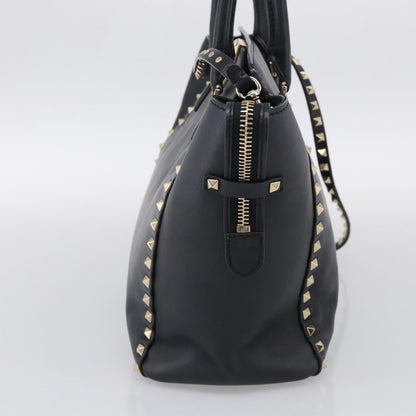 Valentino Garavani Rockstud Soft Leather, Black, Leather, Tote Bag