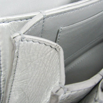 Balenciaga Crush Chain Flap Leather, Silver, Leather, Handbag
