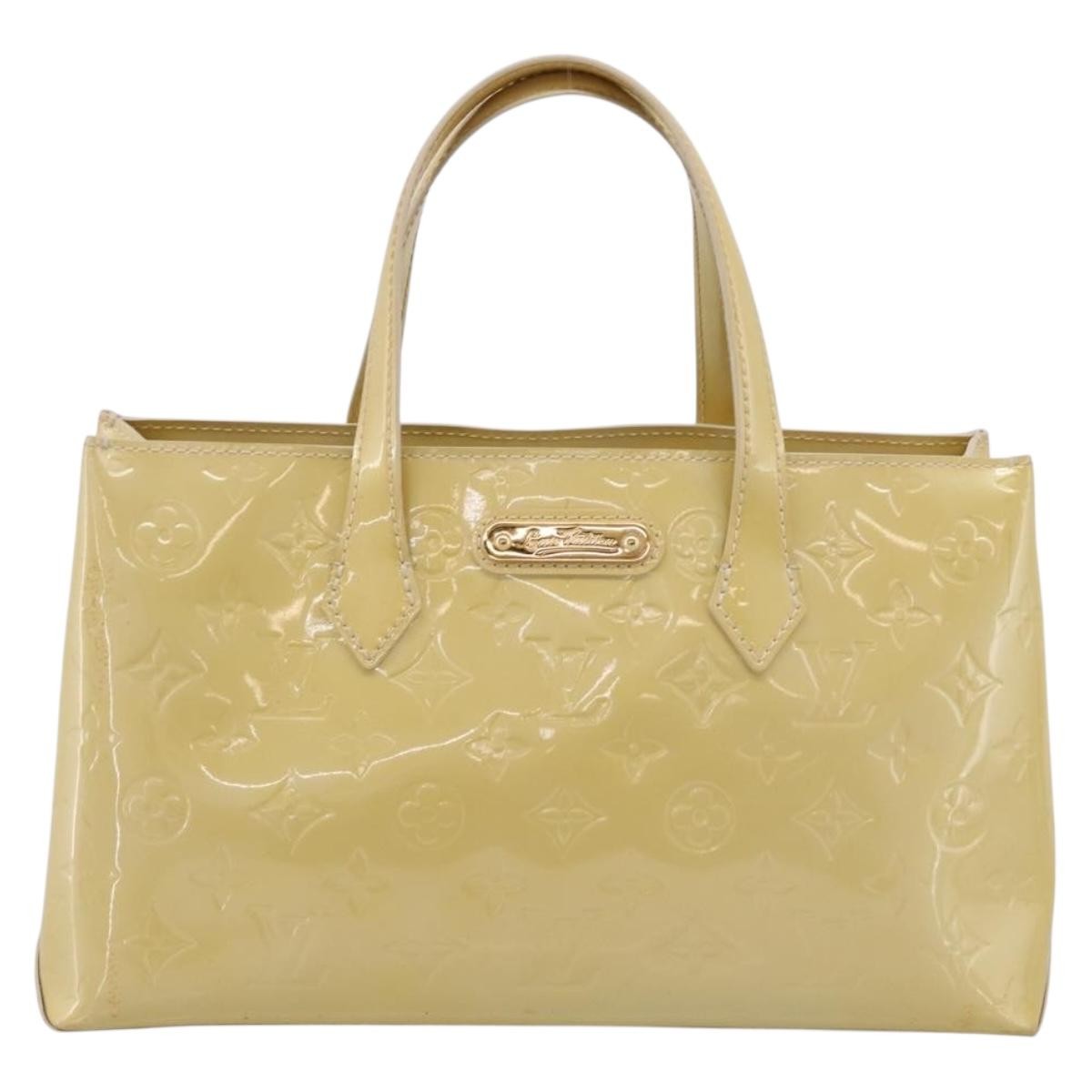 Louis Vuitton Wilshire Monogram Vernis, Yellow, Patent Leather, Handbag