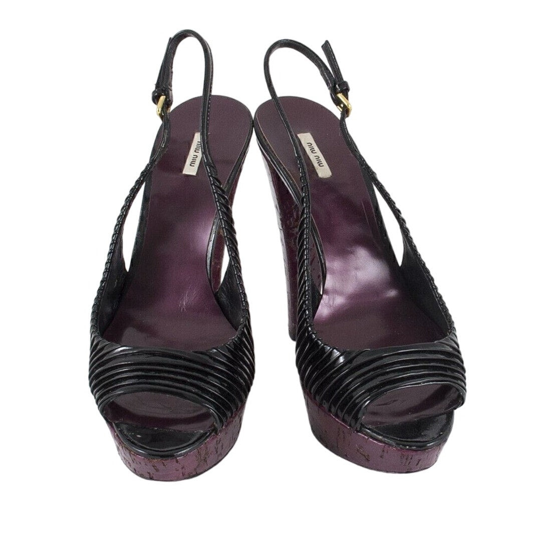 Γόβες Miu Miu Slingback 9 US Μαύρο