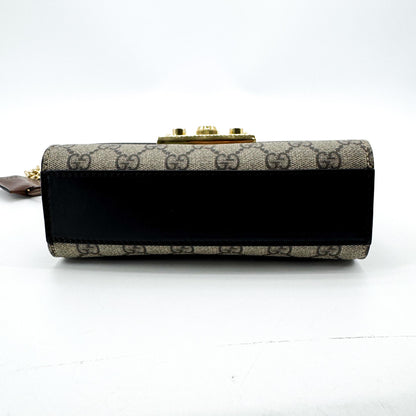 Gucci Padlock GG Coated Canvas and Leather, Brown, Canvas, Shoulder Bag