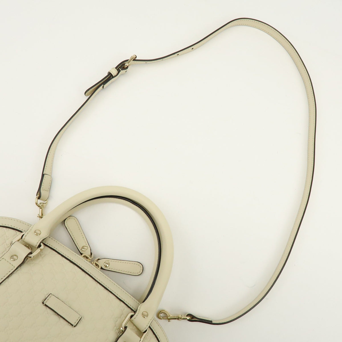 Gucci Convertible Dome Satchel Microguccissima Leather, Beige, Leather, Handbag