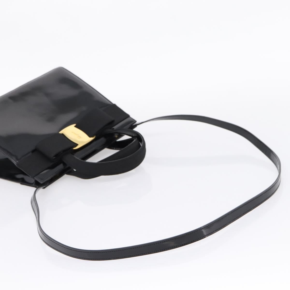 Salvatore Ferragamo Convertible Vara Bow Patent Leather, Black, Patent Leather, Handbag