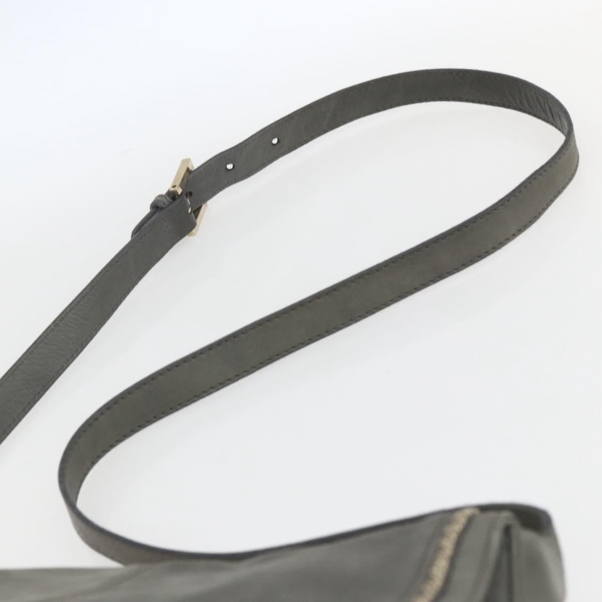 Fendi Shoulder Leather, Gray, Leather, Shoulder Bag