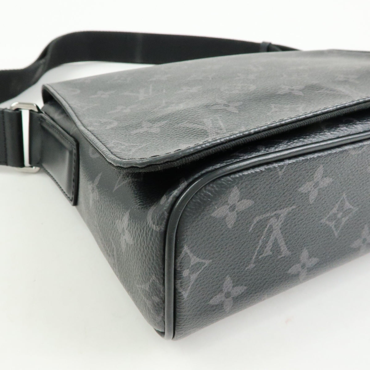 Louis Vuitton District Messenger Monogram Eclipse Canvas, Gray, Canvas, Handbag