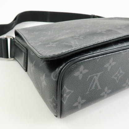 Louis Vuitton District Messenger Monogram Eclipse Canvas, Gray, Canvas, Handbag