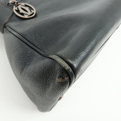 Cartier Marcello Leather, Black, Leather, Handbag