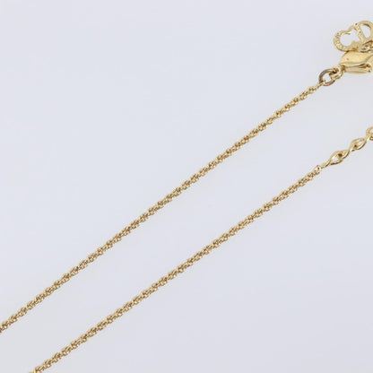 Christian Dior Logo Heart Pendant Metal with Crystal, Gold, Metal, Necklace