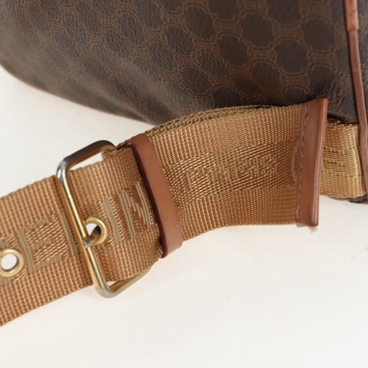 Celine Vintage Macadam Canvas, Brown, Canvas, Backpack