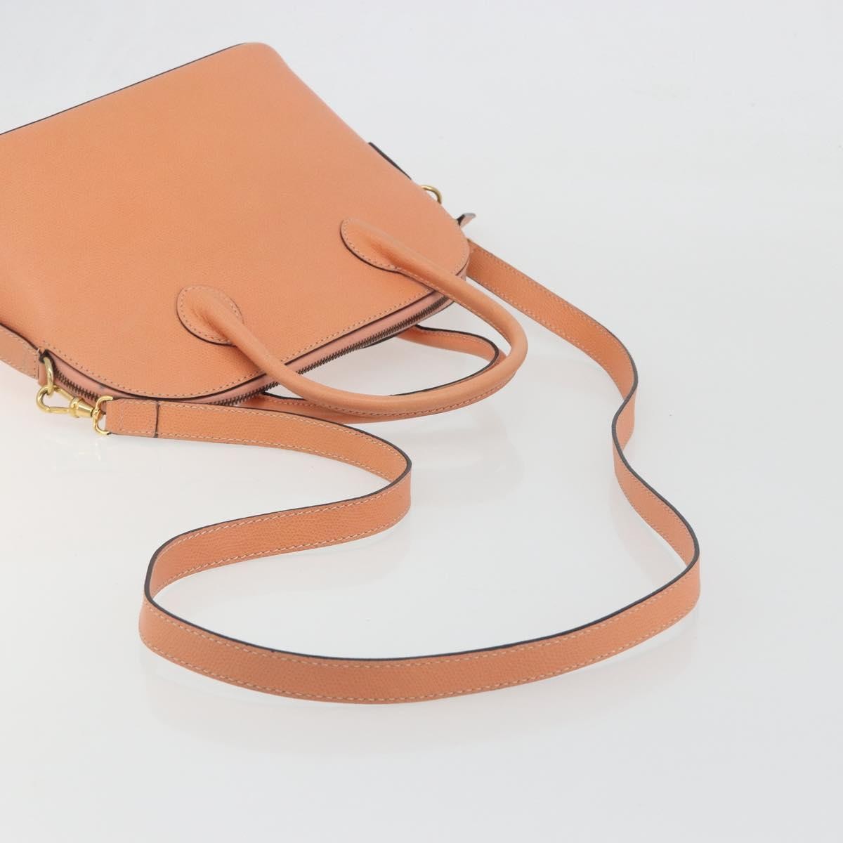 Celine Vintage Convertible Bowler Leather, Orange, Leather, Handbag