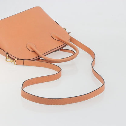 Celine Vintage Convertible Bowler Leather, Orange, Leather, Handbag