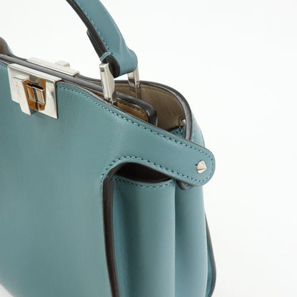 Fendi Peekaboo Essentially Leather, Blue, Leather, Handbag