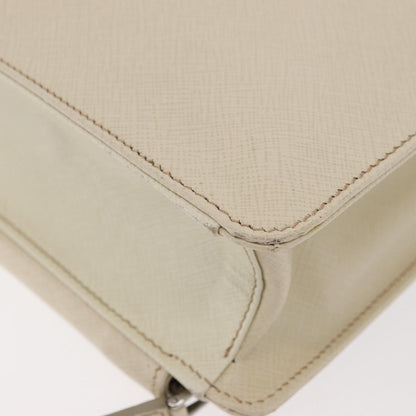 Prada Convertible Travel Saffiano Leather, Beige, Leather, Briefcase