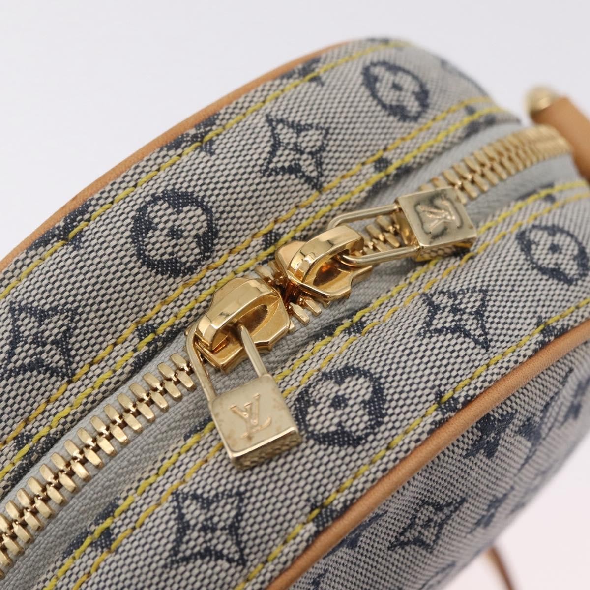 Louis Vuitton Jeanne Mini Lin, Blue, Canvas, Crossbody Bag