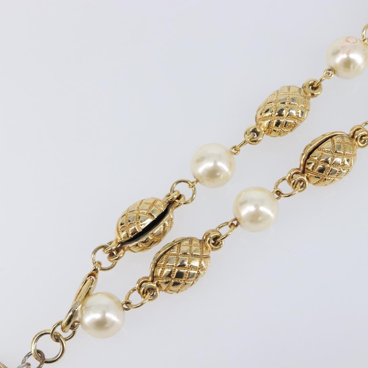 Chanel CC Necklace Faux Pearl and Metal, Gold, Metal, Necklace