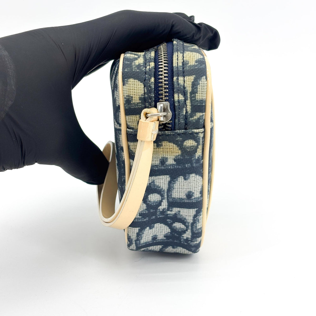Christian Dior Trotter No. 1 Wristlet Pouch Trotter No. 1 Wristlet Pouch, Beige, Canvas, Clutch