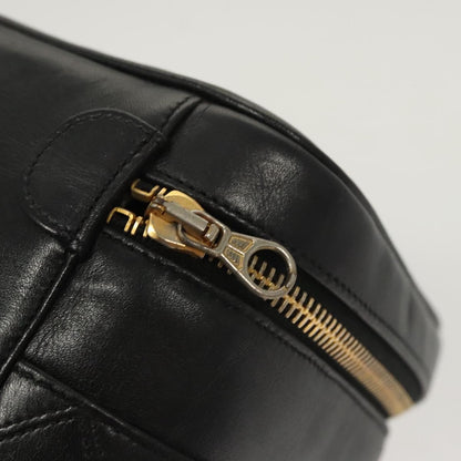 Chanel Vanity pouch Leather, BLACK, LEATHER, Handbag