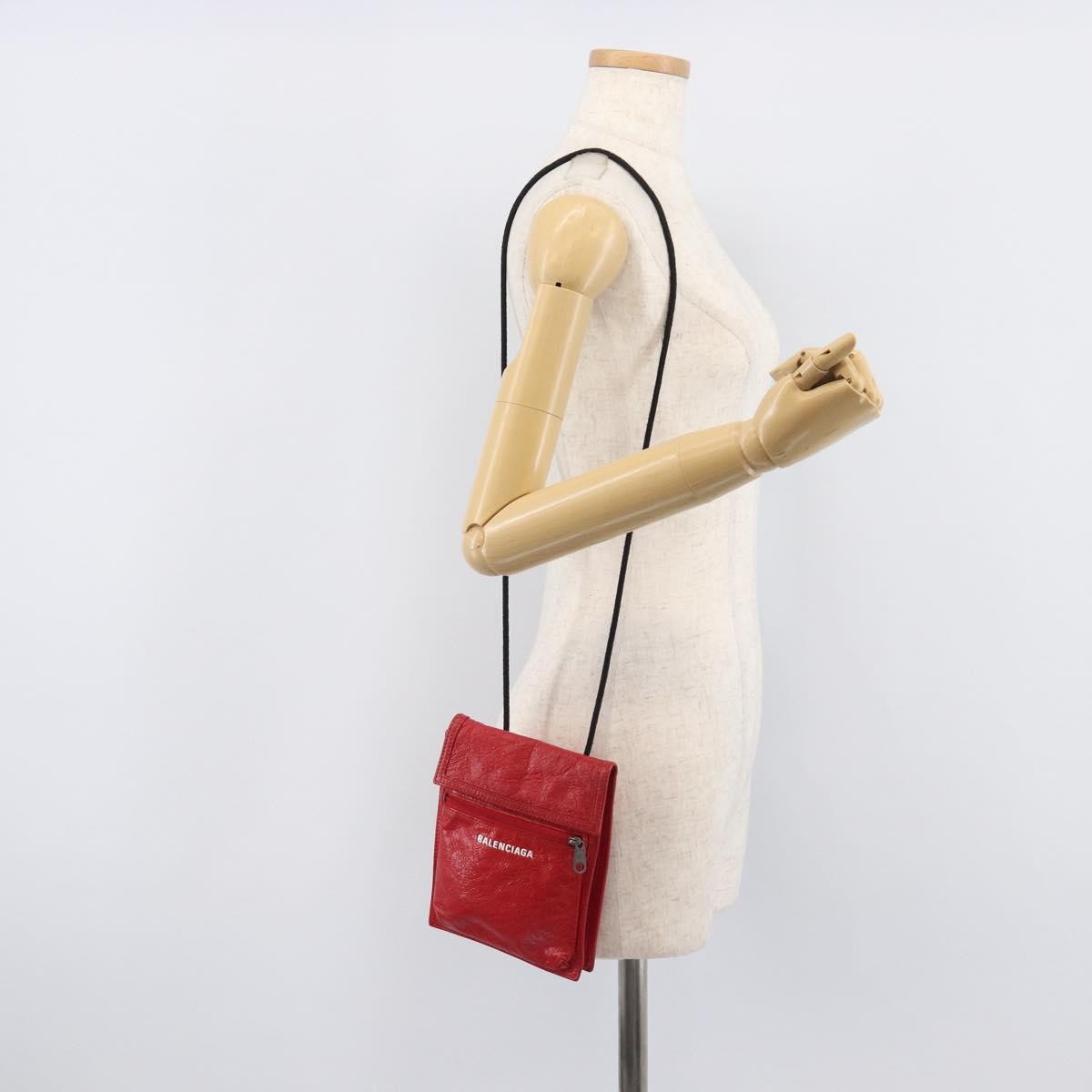 Balenciaga Explorer Leather, Red, Leather, Crossbody Bag
