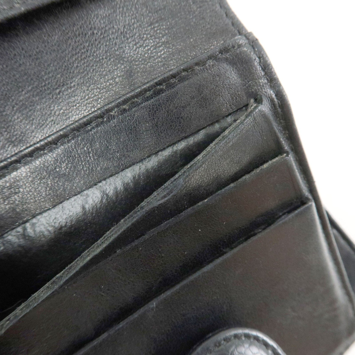 Chanel Vintage Timeless Bifold Caviar, Black, Leather, Wallet