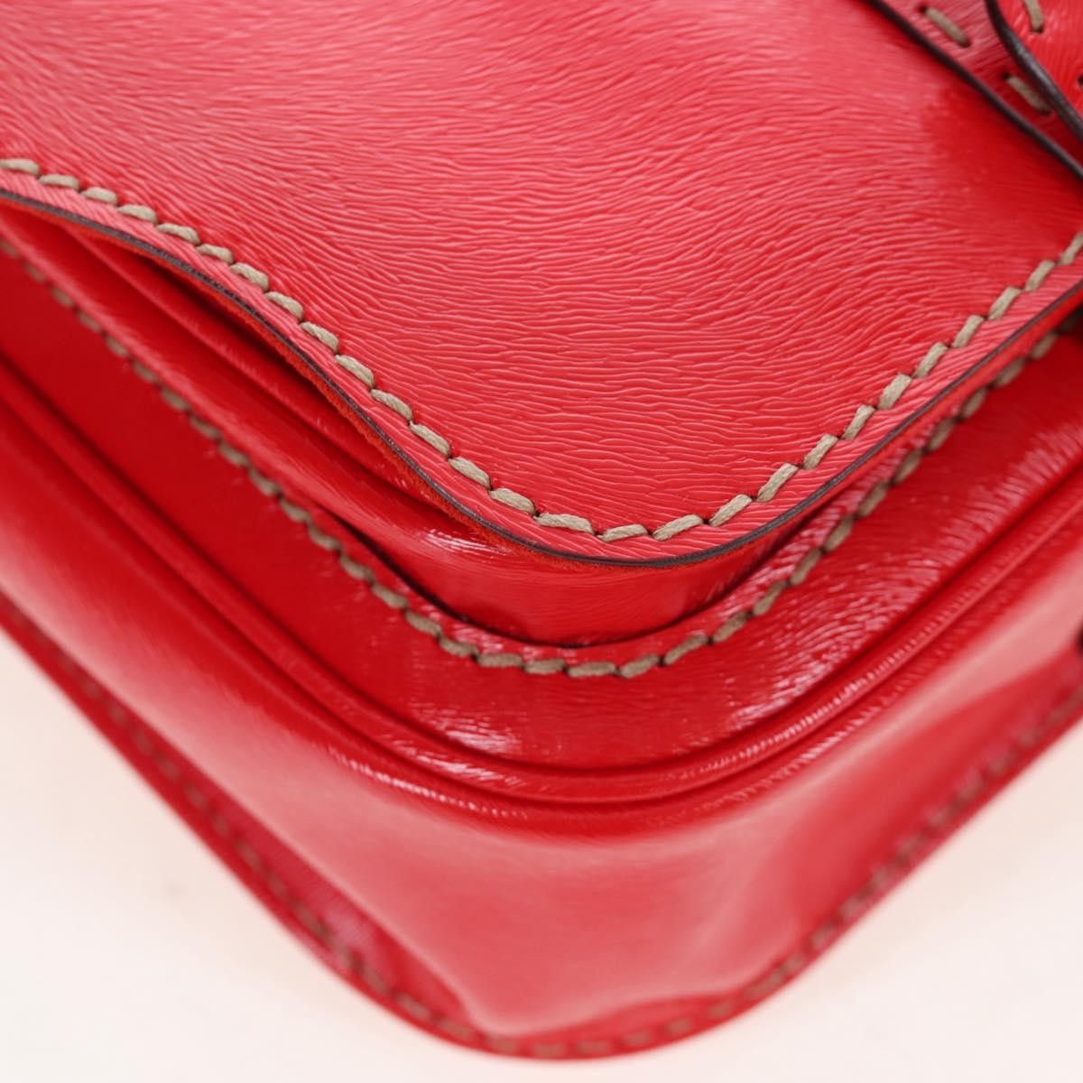 Fendi Secret Code F3 Convertible Satchel Textured Leather, Red, Leather, Handbag