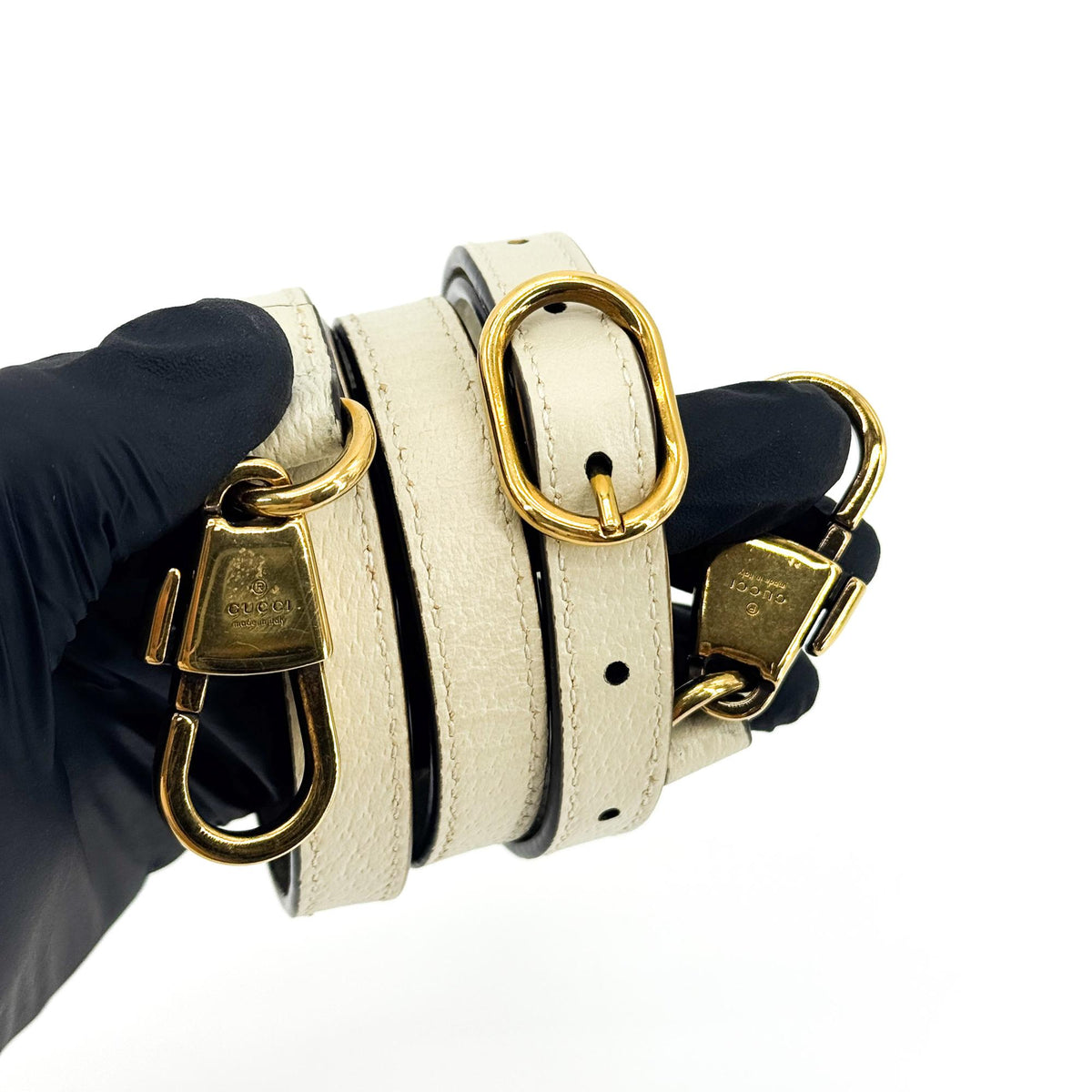 Gucci Diana NM Bamboo Handle Leather, White, Leather, Tote Bag
