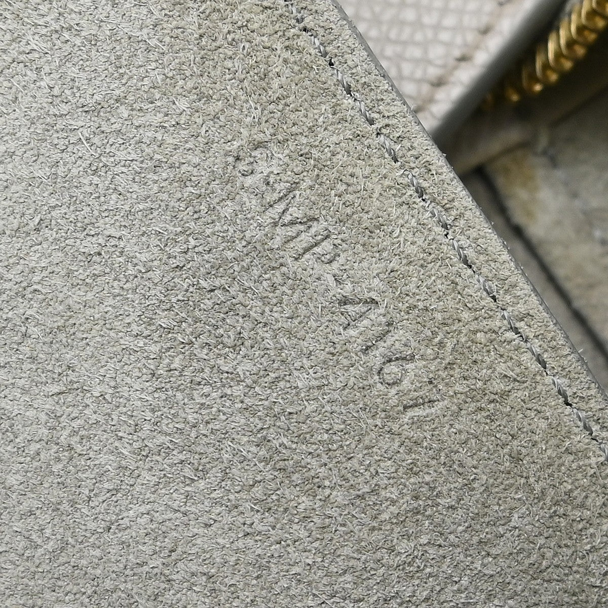 Celine Belt Textured Leather, Gray, Leather, Handbag