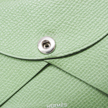 Hermes Calvi Duo Card Holder Epsom, Green, Leather, Card Holder