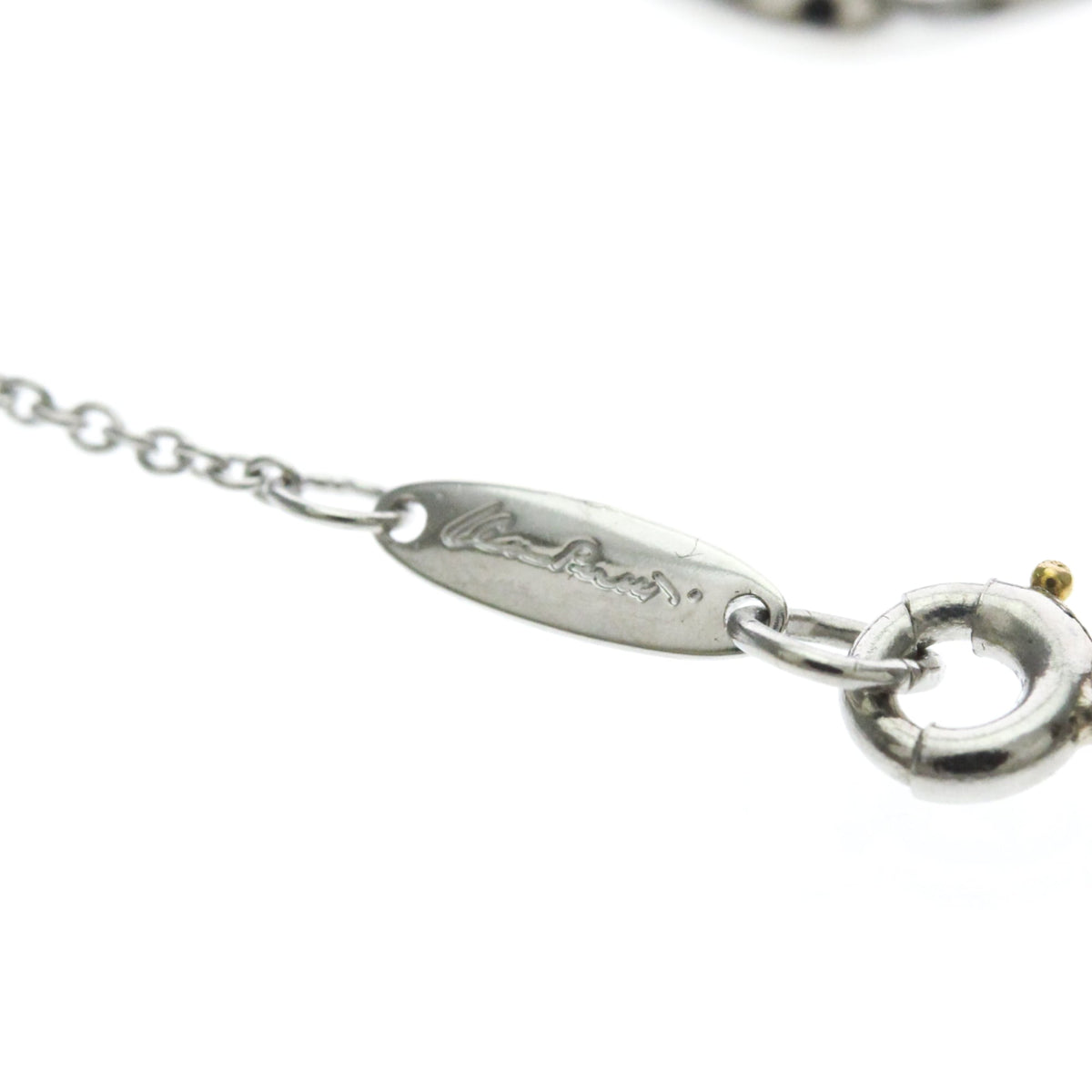 Tiffany & Co. Elsa Peretti Open Heart 5 Diamonds Pendant Platinum and Diamonds, Silver, Platinum, Necklace