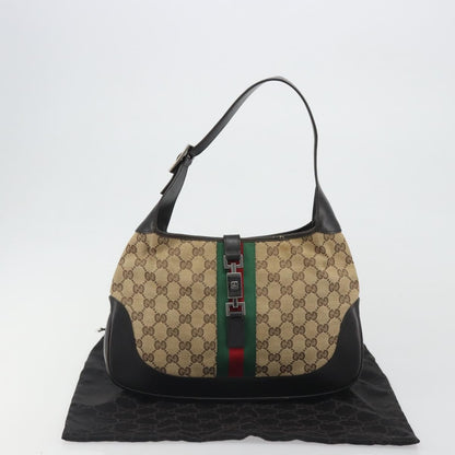 Gucci Web Jackie O Hobo GG Canvas, Beige, Canvas, Shoulder Bag