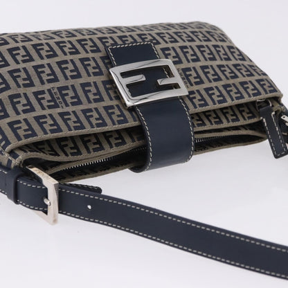 Fendi Baguette Zucca Canvas, Navy, Canvas, Handbag