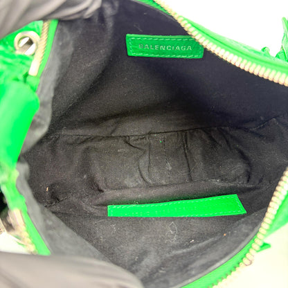 Balenciaga Le Cagole Giant Studs Leather, Green, Leather, Shoulder Bag