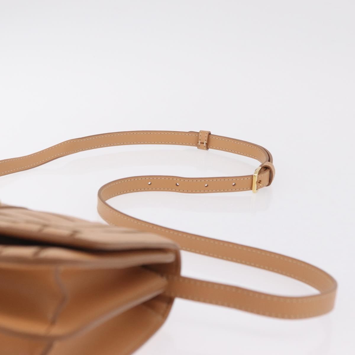 Burberry TB Flap Woven Leather, Beige, Leather, Handbag