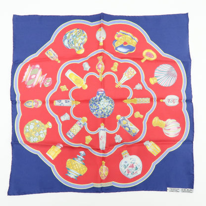 Hermes Carré 45 Les Capucines 100% Silk, Red, Silk, Scarf