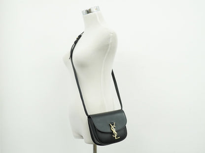 Saint Laurent Kaia Leather, Black, Leather, Shoulder Bag