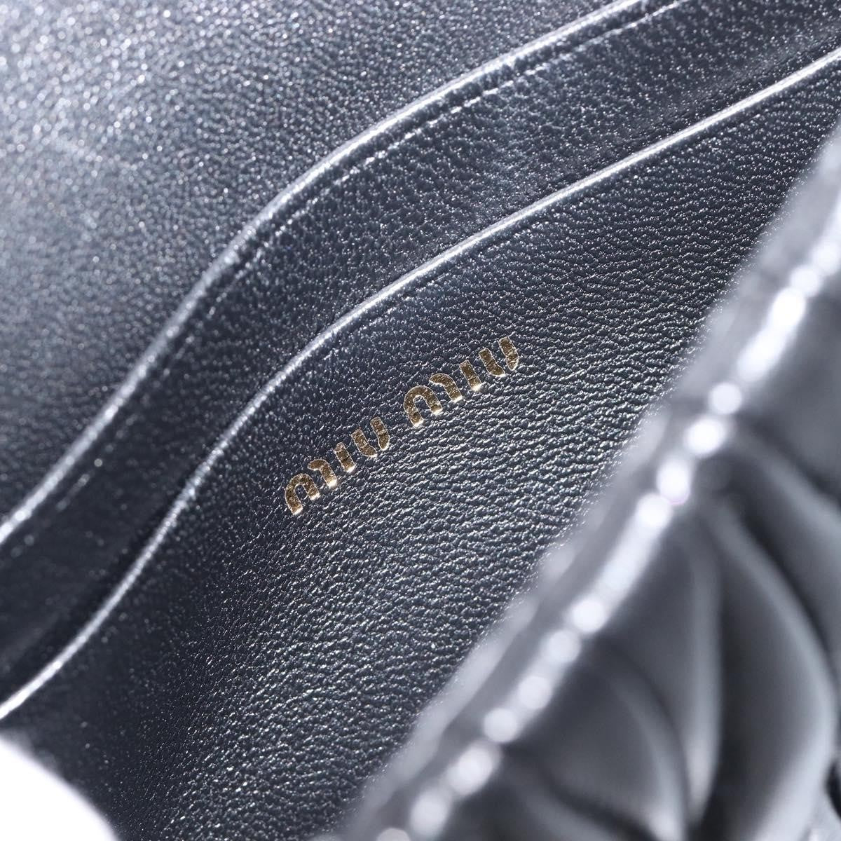 Miu Miu Biker Chain Matelasse Leather, Black, Leather, Shoulder Bag