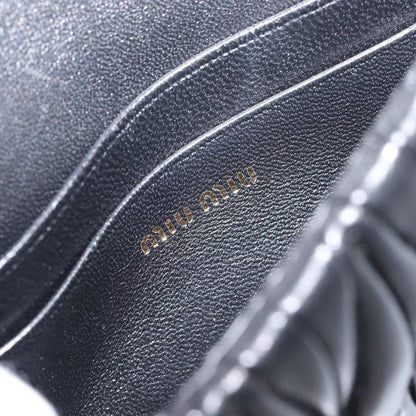 Miu Miu Biker Chain Matelasse Leather, Black, Leather, Shoulder Bag