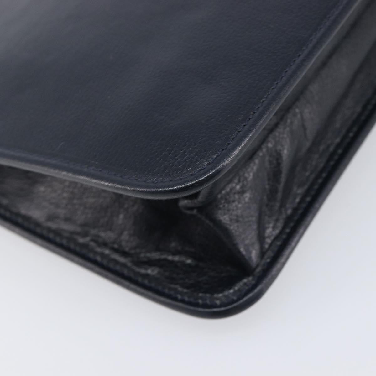 Christian Dior Homme Logo Clutch Leather, Navy, Leather, Clutch