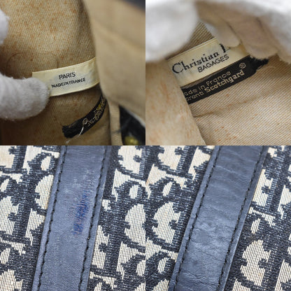 Christian Dior Vintage Trotter Boston Diorissimo Canvas, Navy, Canvas, Handbag