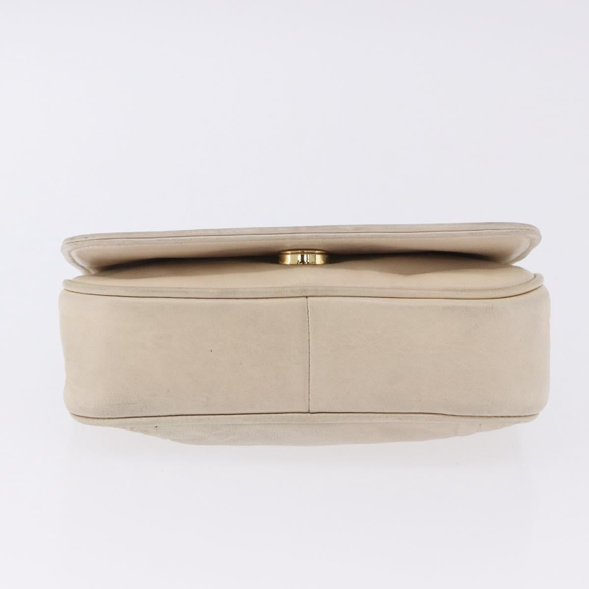 Chanel Vintage CC Stitch Flap Leather, Beige, Leather, Shoulder Bag