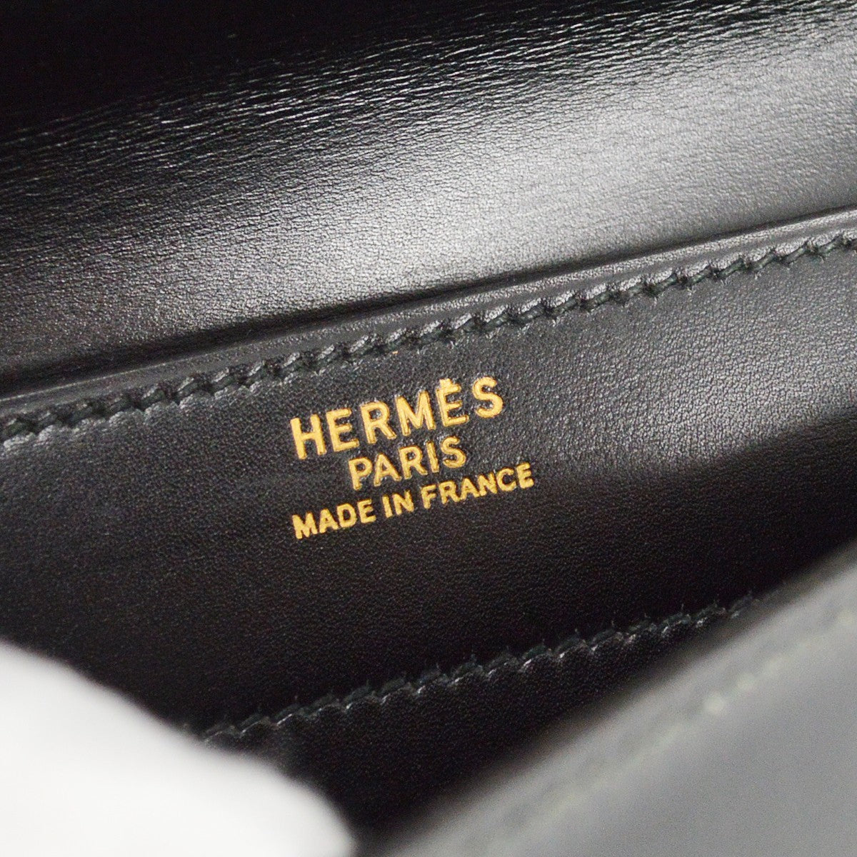 Hermes Sac a Depeches Box Calf, Black, Leather, Handbag
