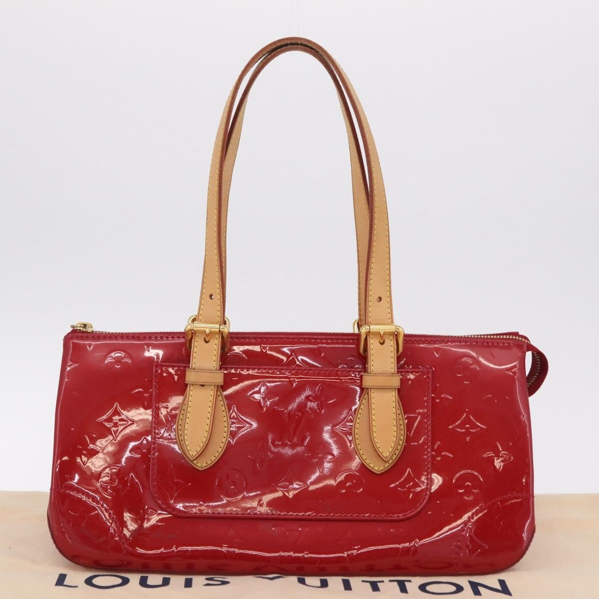 Louis Vuitton Rosewood Avenue Monogram Vernis, Red, Patent Leather, Handbag