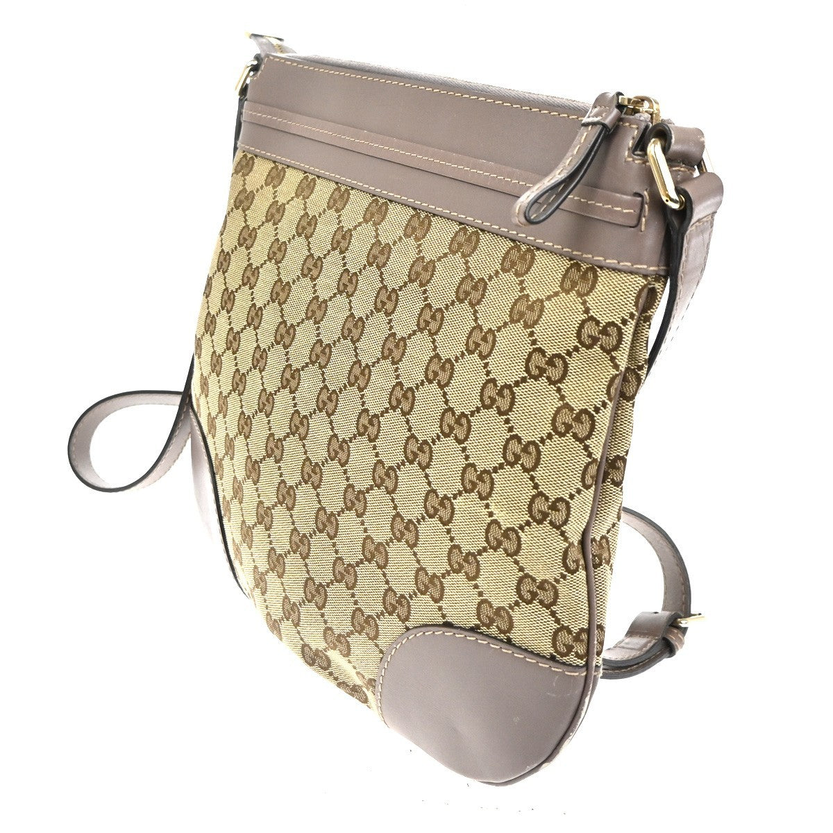 Gucci Mayfair Messenger GG Canvas and Leather, Beige, Canvas, Shoulder Bag