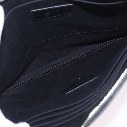 Saint Laurent Letters Zip Clutch Leather, Black, Leather, Clutch